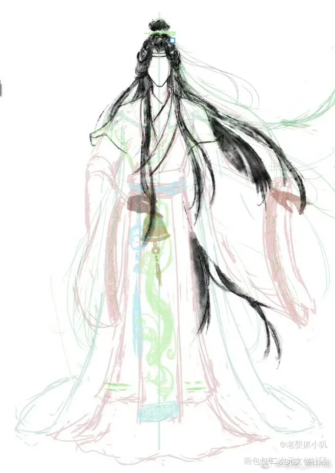 一个傩戏的概念设计_蓝忘机·魔道祖师绘画作品