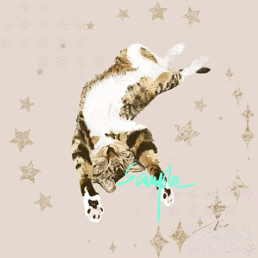 可爱咪_宠物猫摸鱼绘画作品