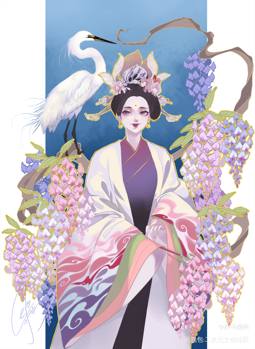 藤萝雪客_绘画作品