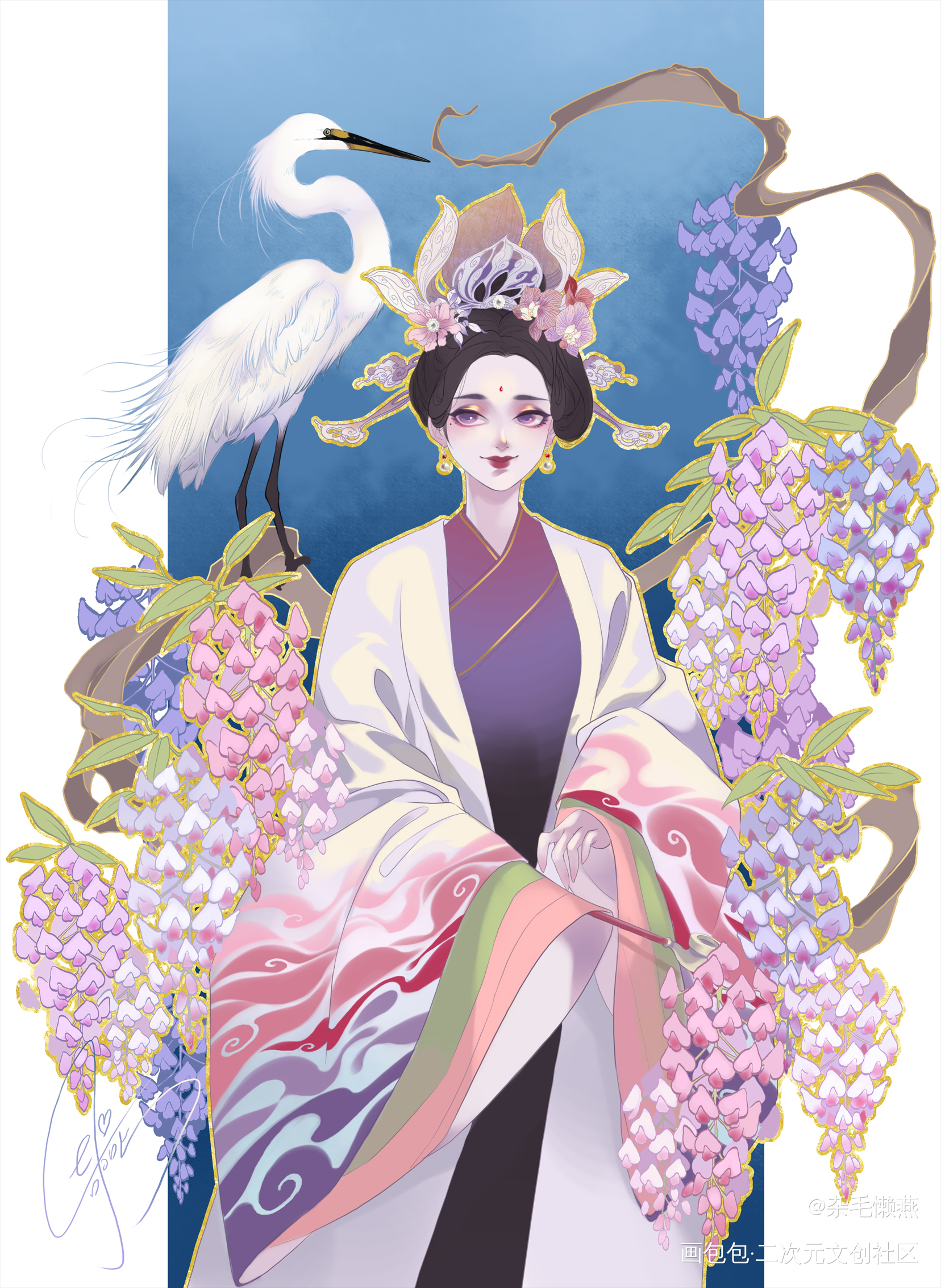 藤萝雪客_绘画作品
