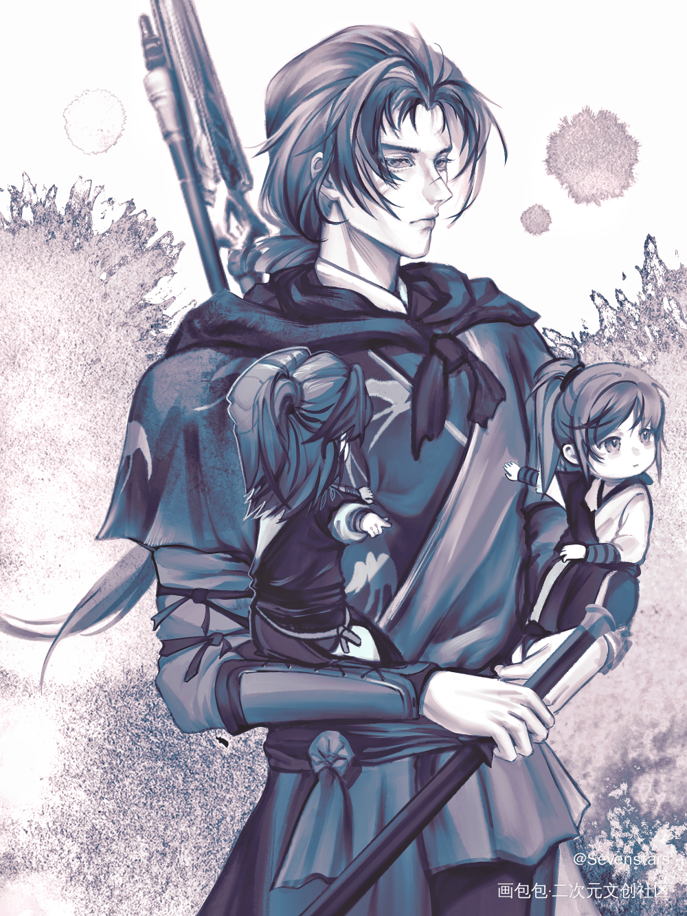 儿女双全_江晏燕云十六声绘画作品