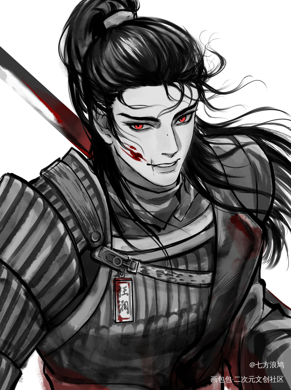 狂澜(´ . .̫ . `)_狂澜燕云十六声游戏同人插画同人摸鱼板绘绘画绘画作品