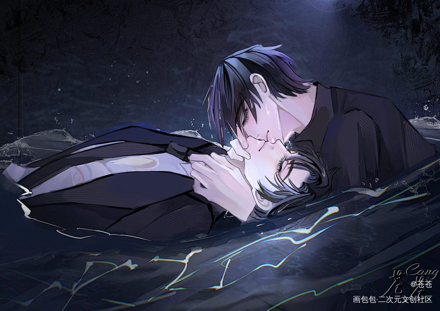 水中吻——_病案本予呈贺予0527生日快乐绘画作品