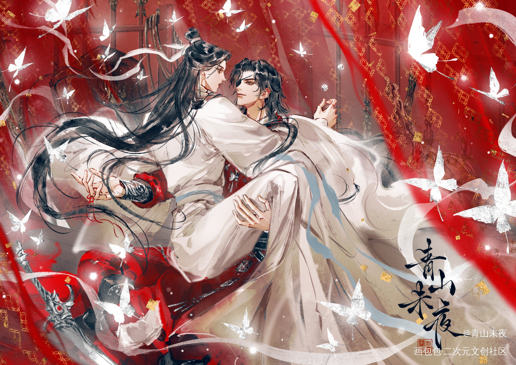 花花生日快乐！！_天官赐福花怜谢怜花城绘画作品