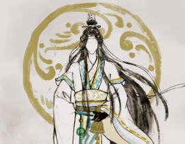 傩戏双人插半身插草图_绘画作品