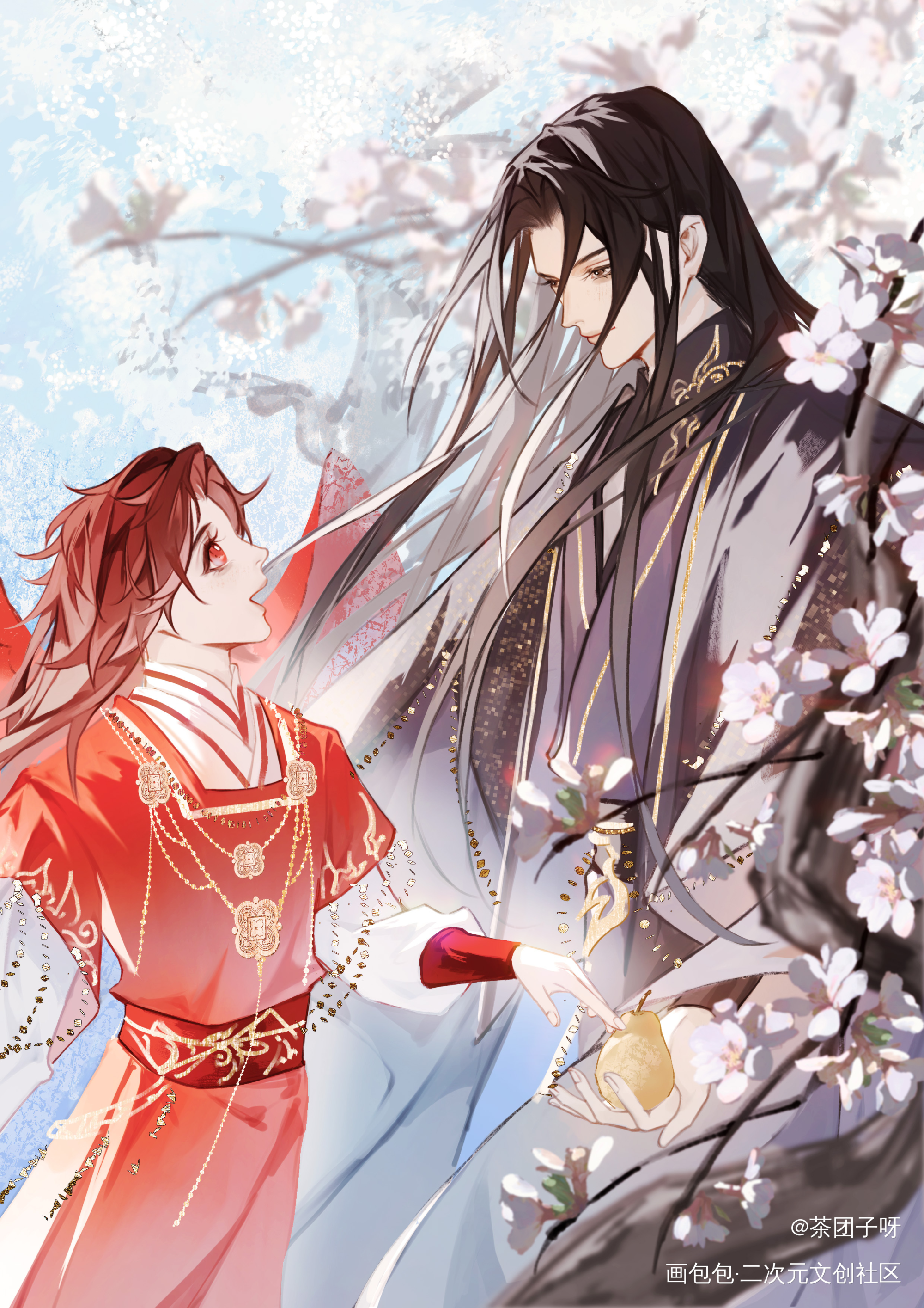 小玑要吃梨~_烈火浇愁玑灵绘画作品