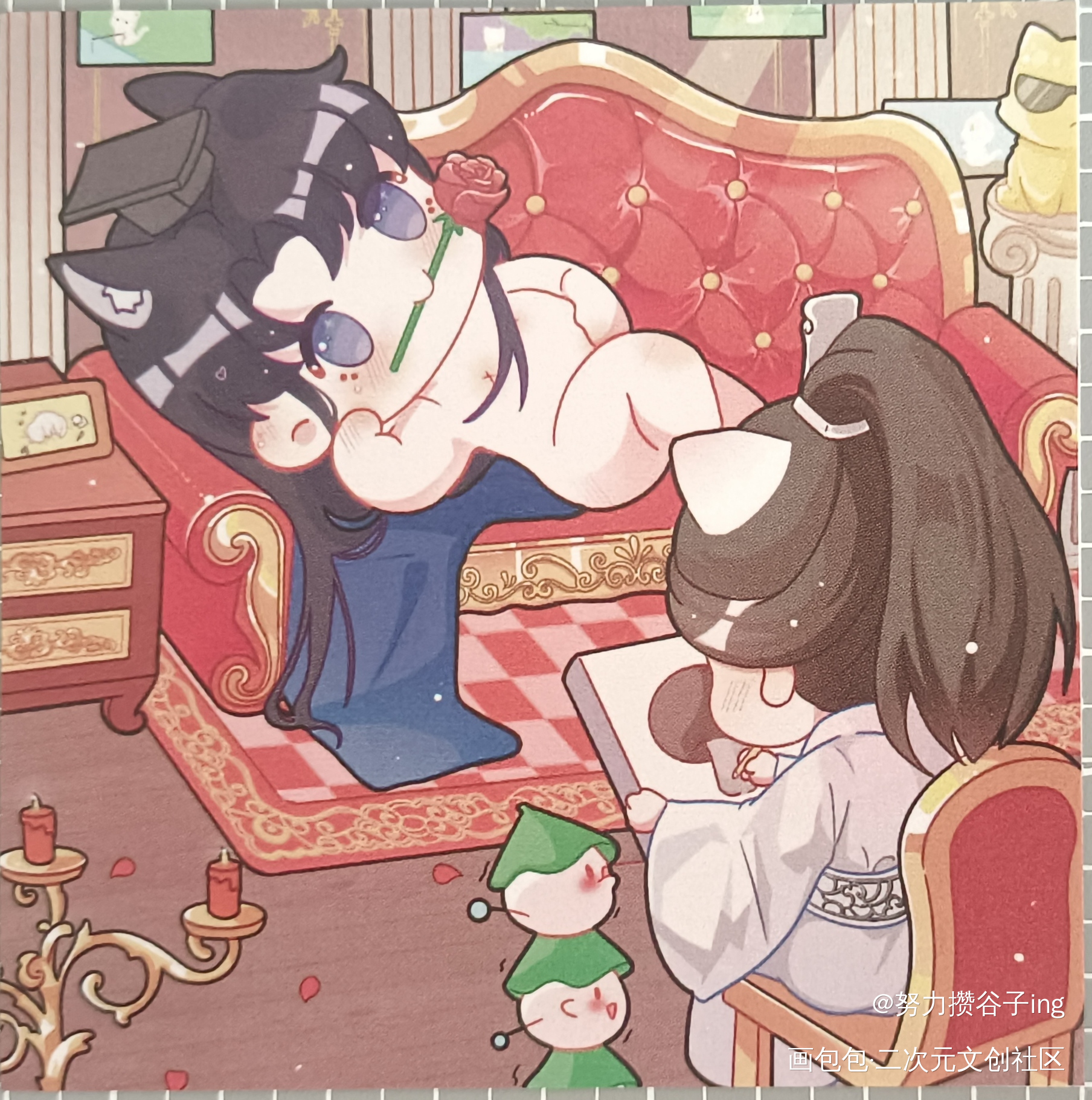 好喜欢QQ人_二哈和他的白猫师尊无料返图燃晚墨燃·二哈和他的白猫师尊楚晚宁·二哈和他的白猫师尊绘画作品