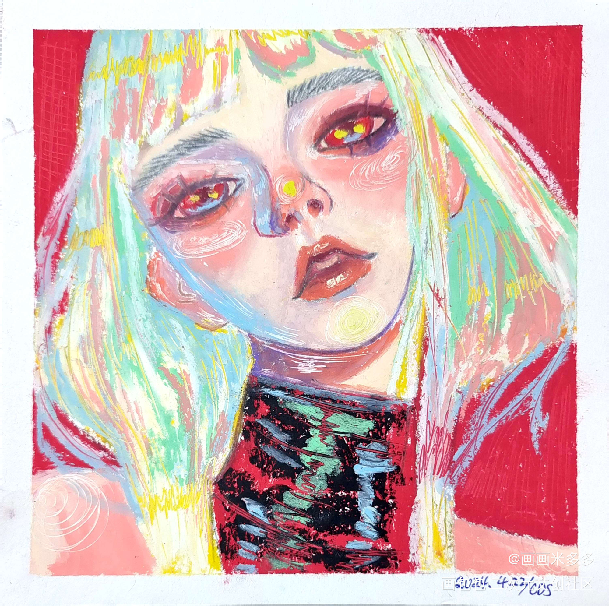 _手绘人物头像绘画作品