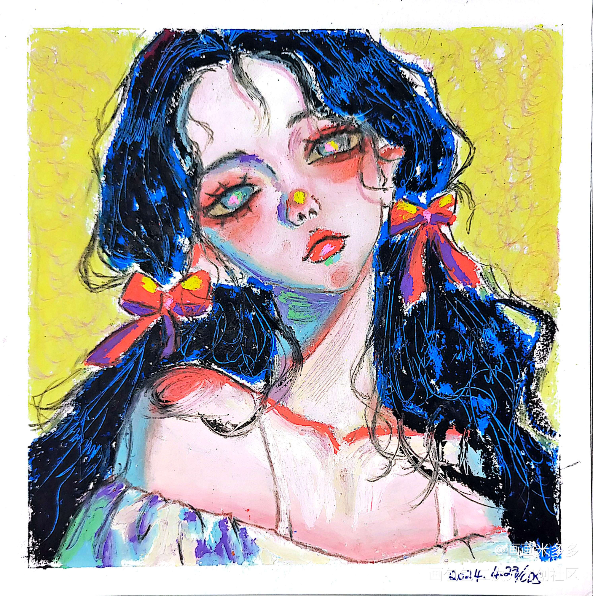 _手绘人物头像绘画作品