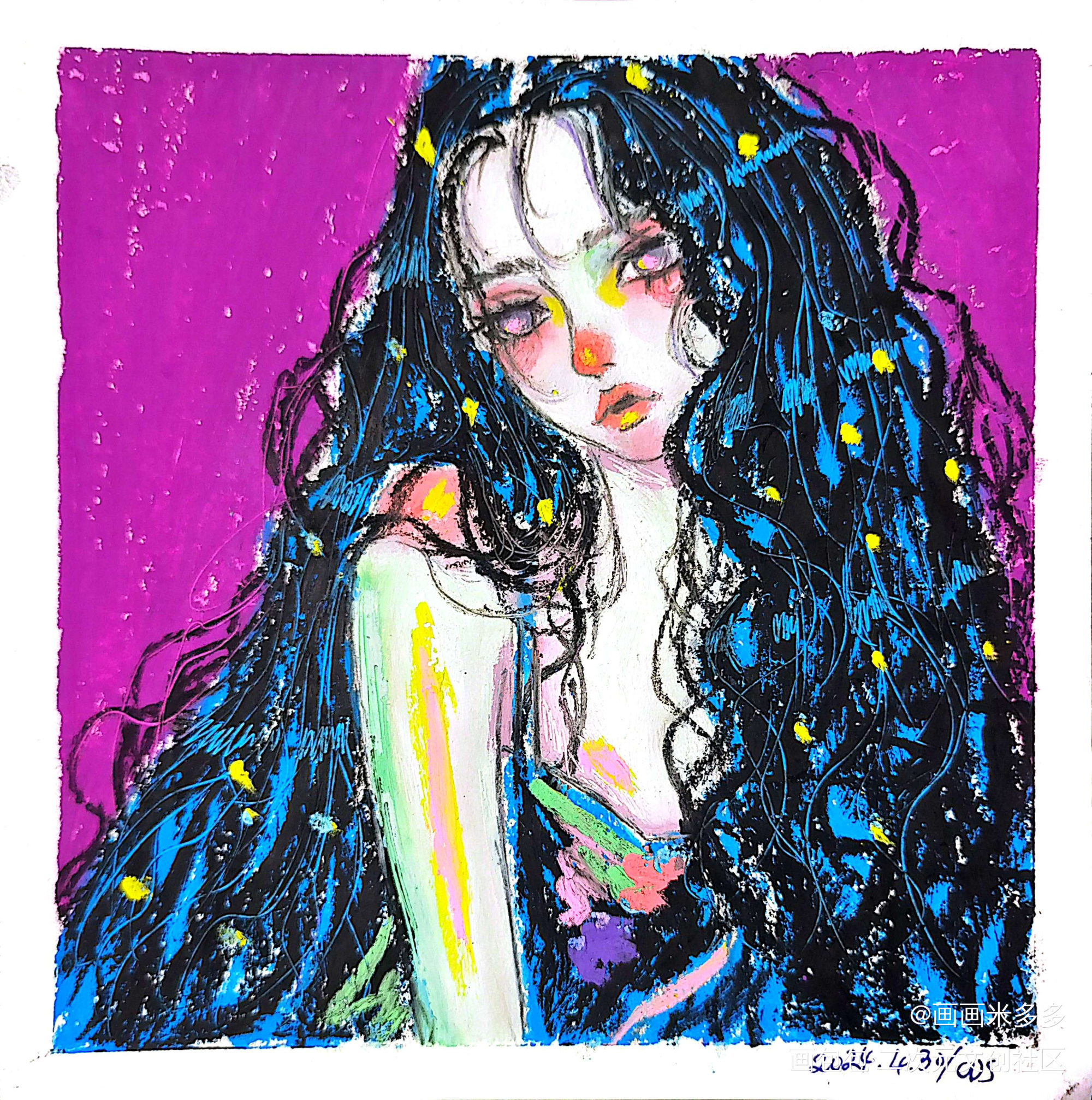 _手绘人物头像绘画作品