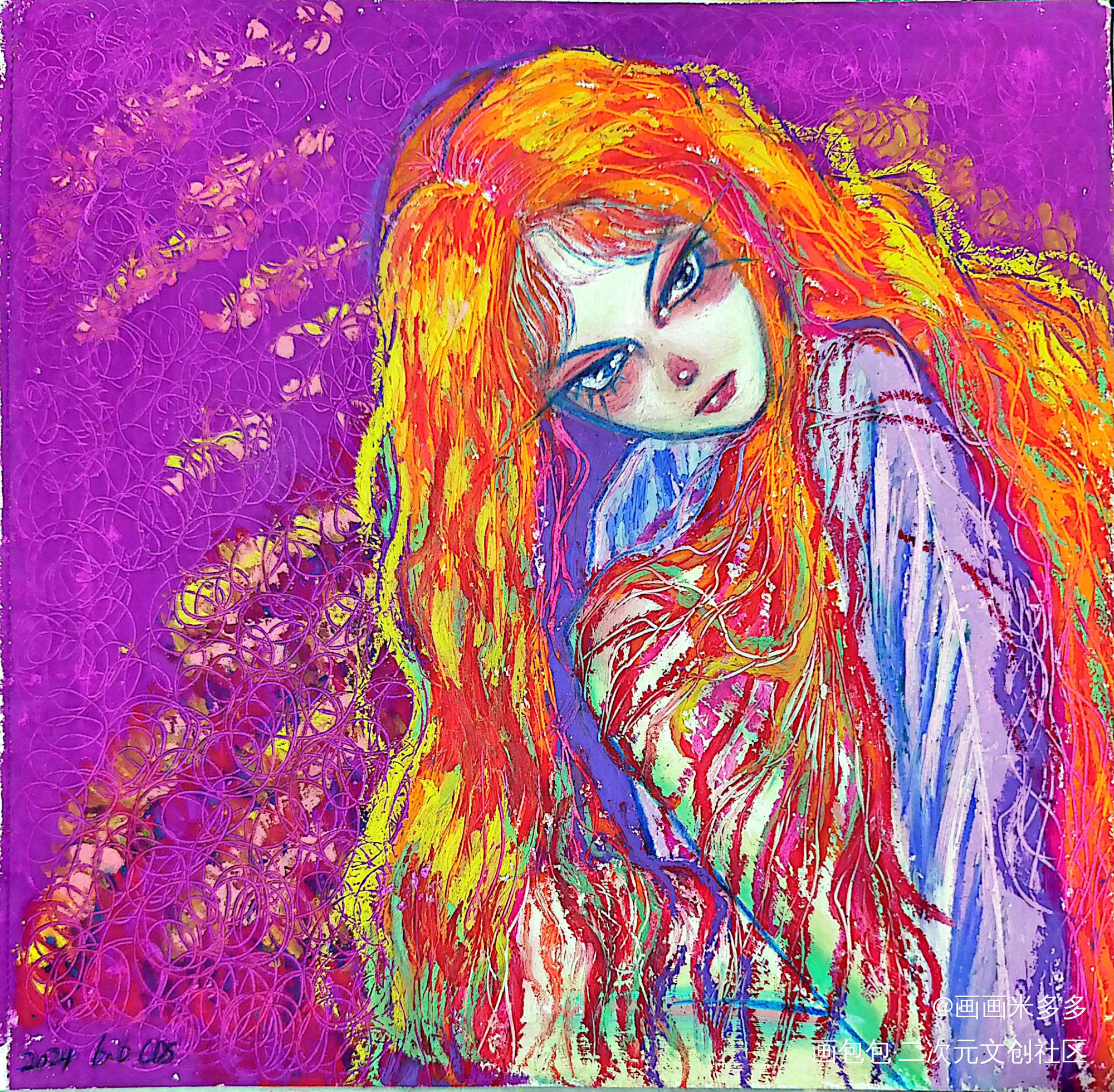 _手绘人物头像绘画作品