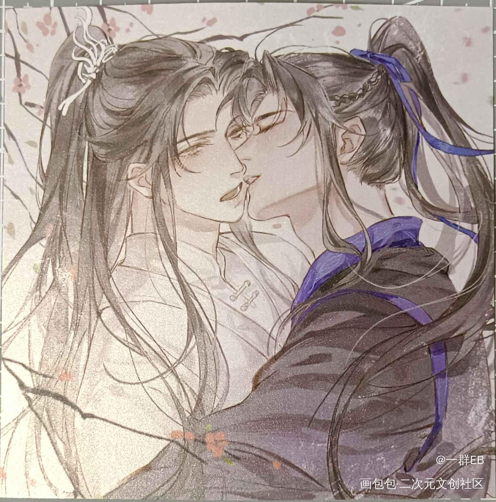 海棠树下，一眼万年_二哈和他的白猫师尊授权返图燃晚墨燃·二哈和他的白猫师尊楚晚宁·二哈和他的白猫师尊绘画作品