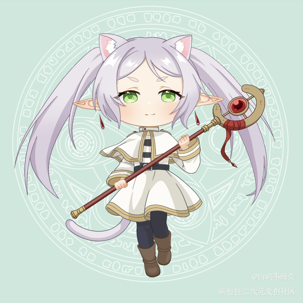 芙莉莲猫猫_芙莉莲葬送的芙莉莲兽化绘画作品
