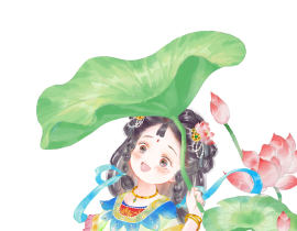 荷花少女_绘画作品
