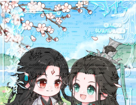 冰妹给师尊编花环~_绘画作品