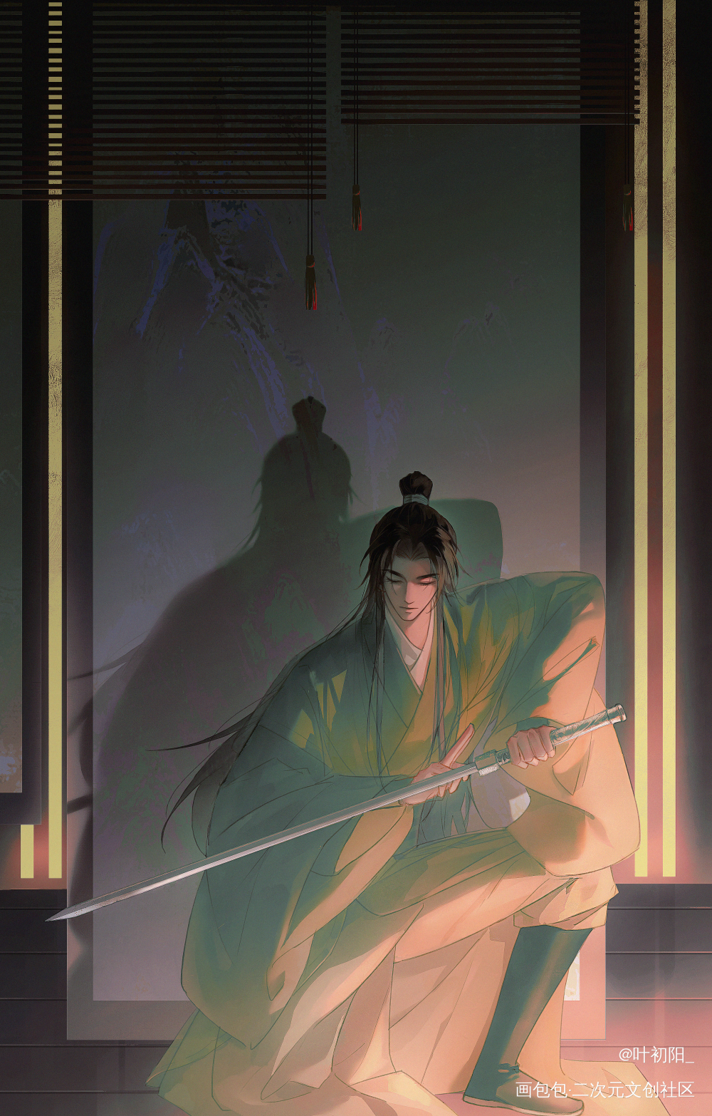 _千秋沈峤古风插画同人绘画作品
