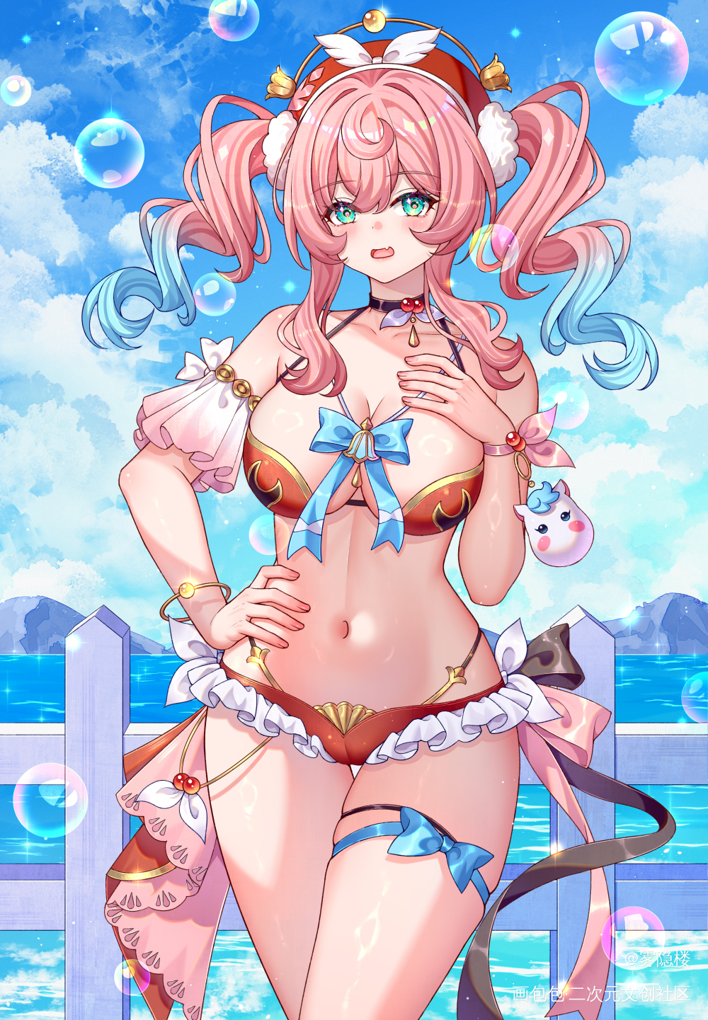 风堇泳装~_崩坏星穹铁道绘画作品