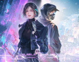 穿进赛博游戏后干掉boss成功上位_绘画作品