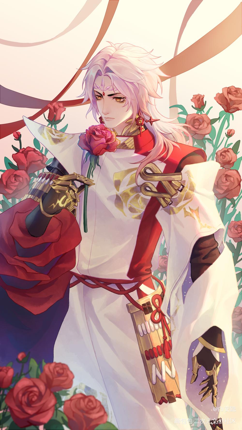 恋人。_阴阳师日系同人须佐之男板绘绘画作品