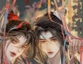 蓝湛，他们在看我们呢_绘画作品