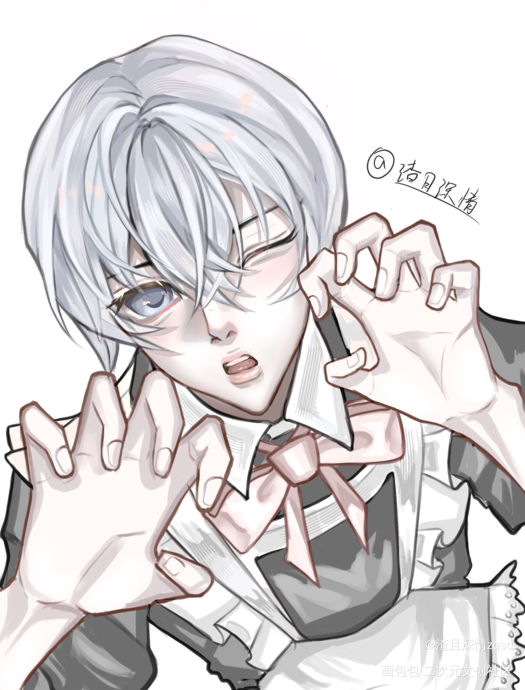 夏尔宝宝_黑执事夏尔同人摸鱼绘画作品