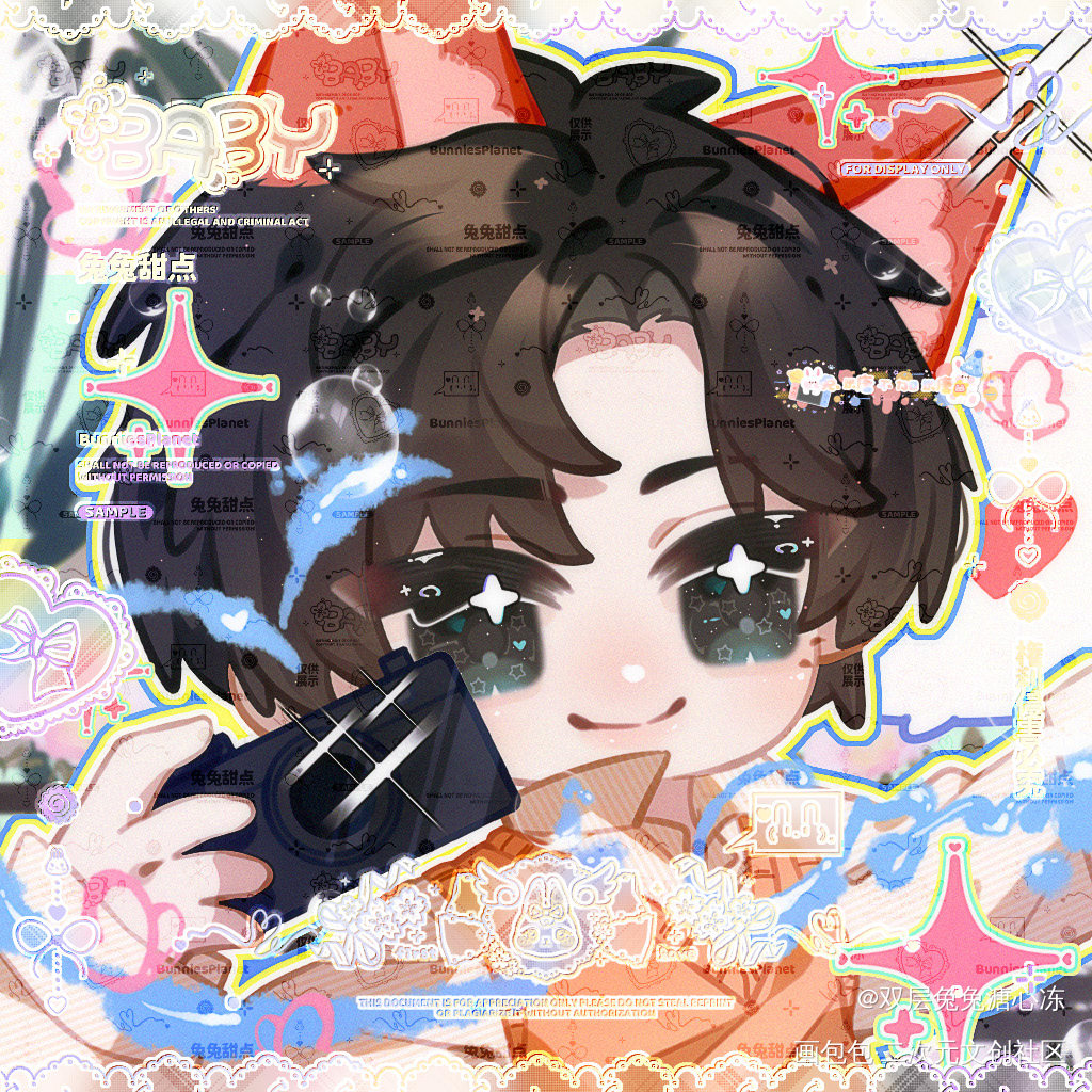 👐🏻oii百念好何💝✨_刘念何聪睿百念好何Q版绘画作品