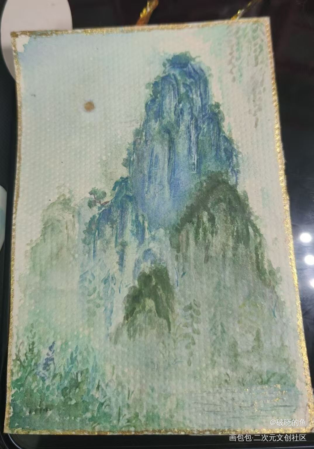 水彩山水风书签_绘画作品