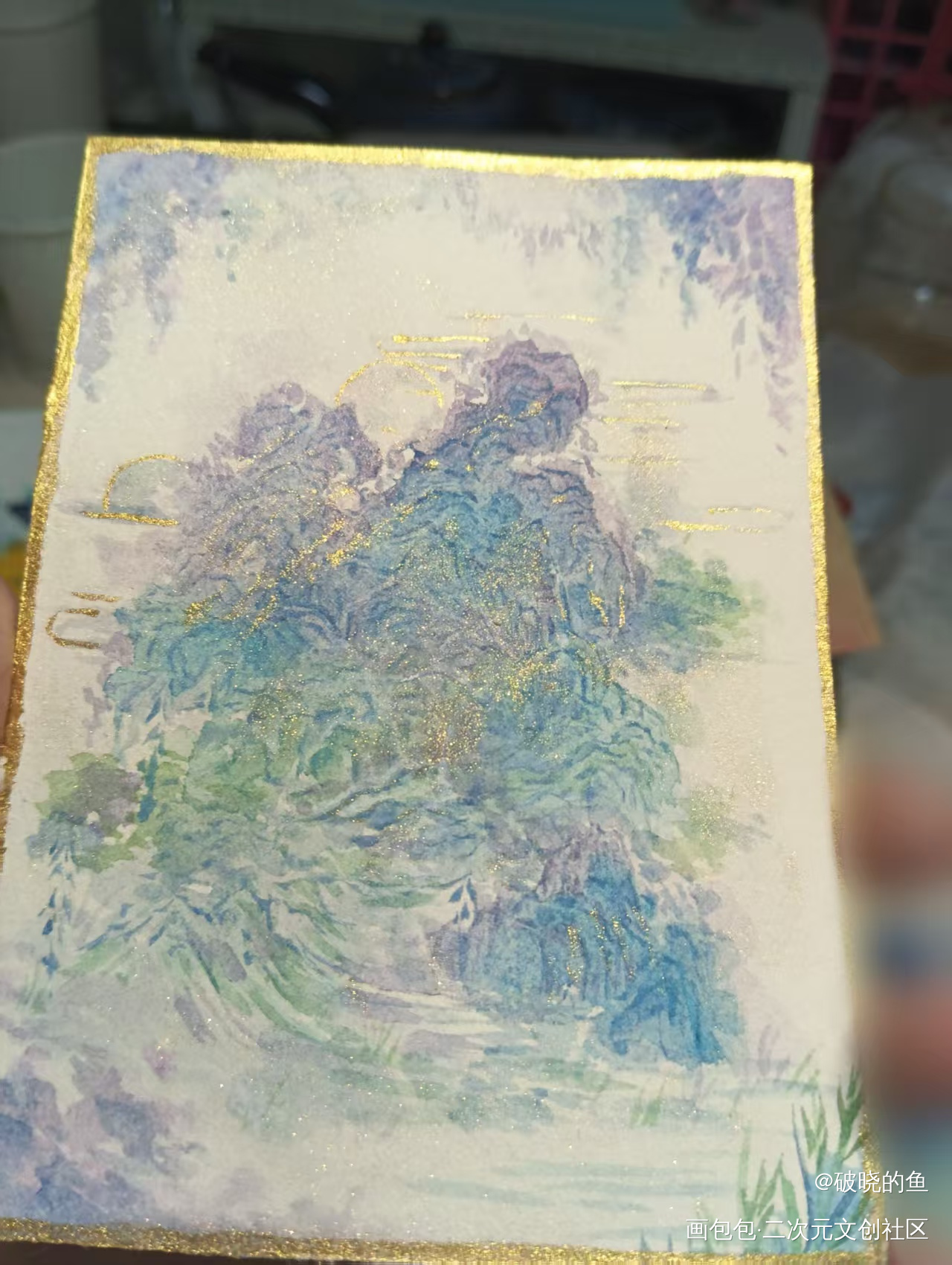 水彩山水风书签_绘画作品