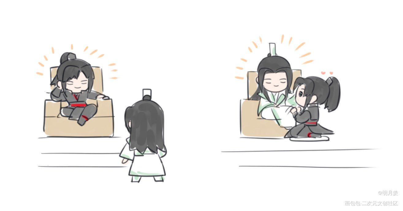 _人渣反派自救系统天官赐福魔道祖师洛冰河·人渣反派自救系统沈清秋·人渣反派自救系统绘画作品