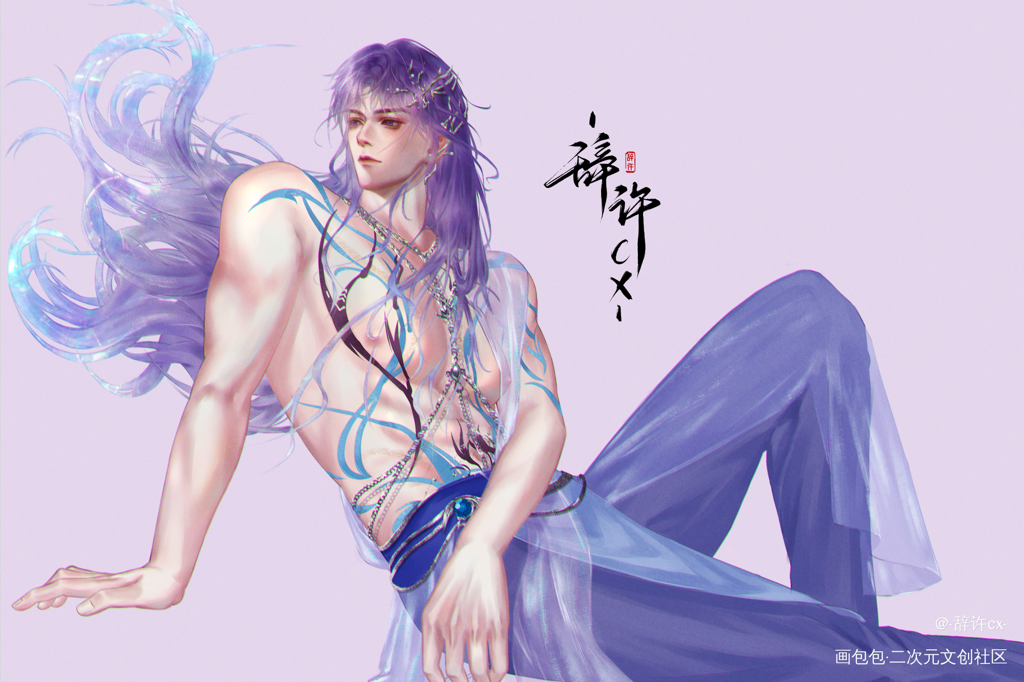 _恋与深空半厚涂恋与深空祁煜祁煜绘画作品