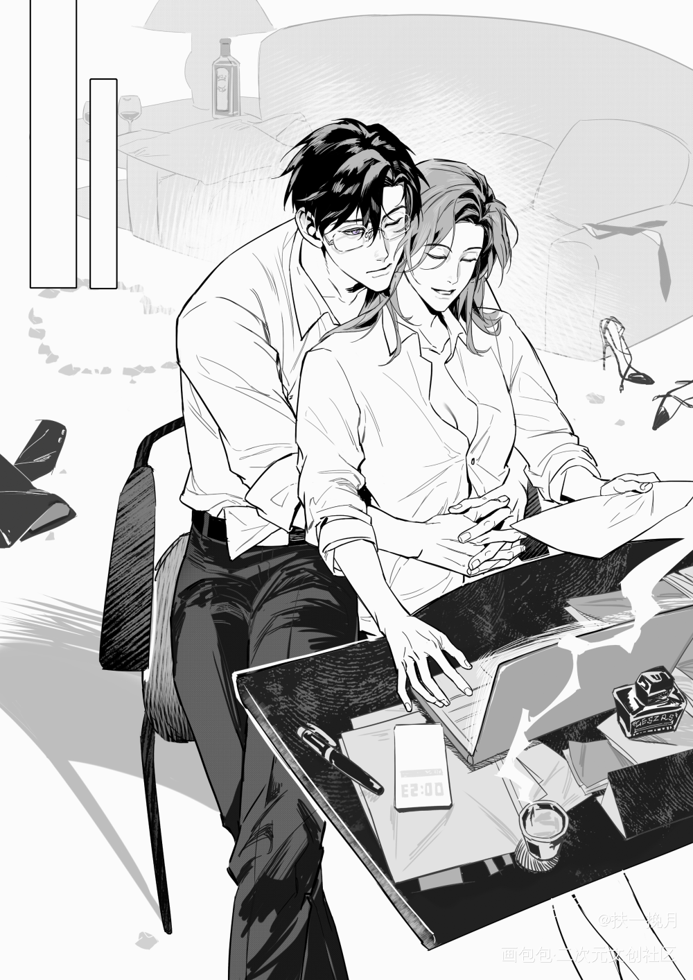 约会be like（一点现代par）_绘画作品