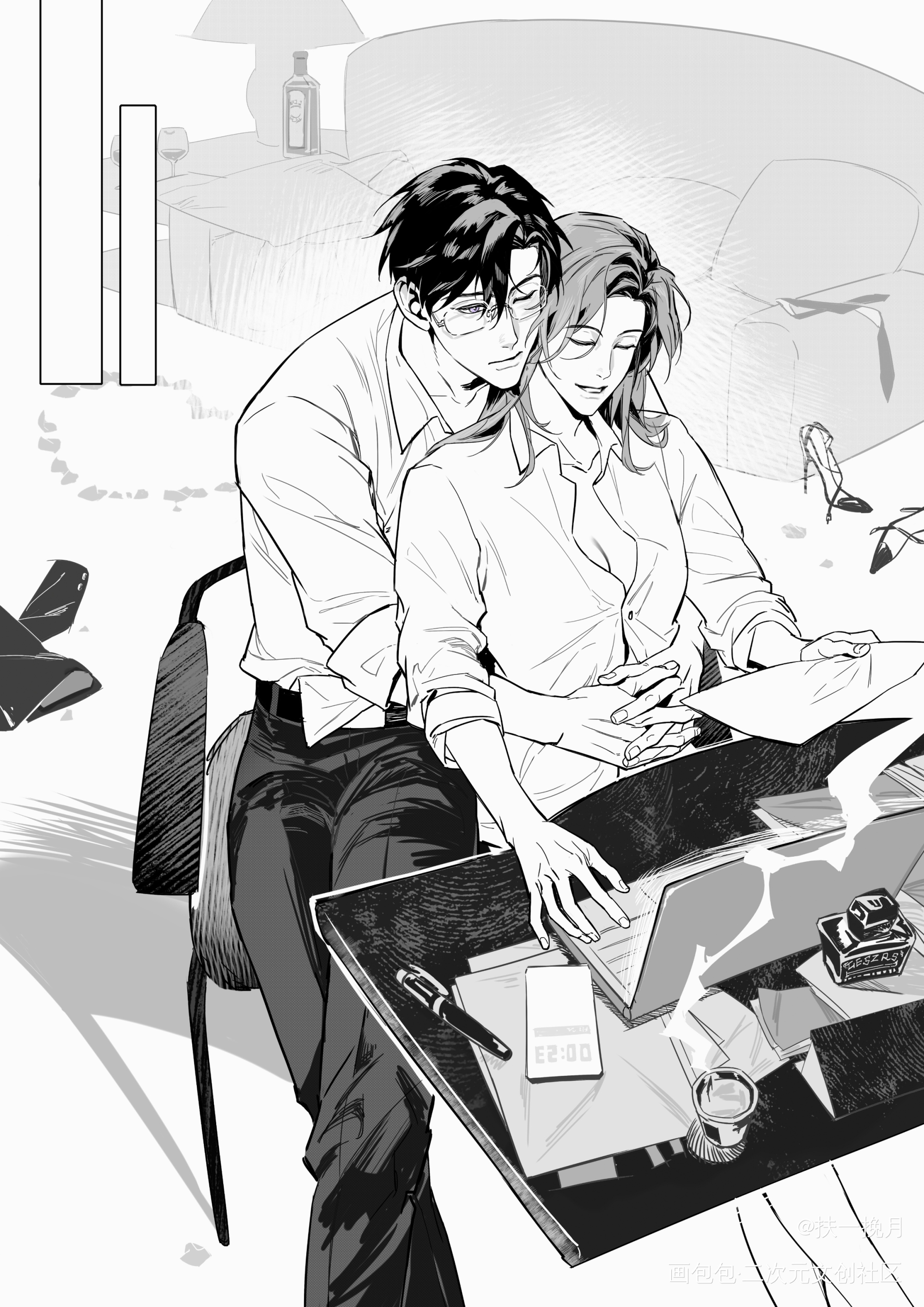 约会be like（一点现代par）_绘画作品