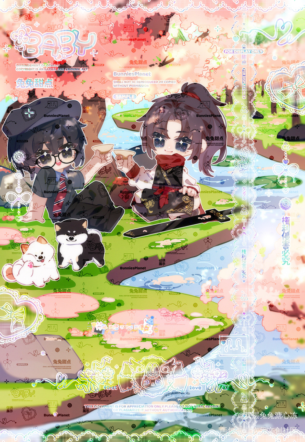 🍶🌸_Q版双人互动绘画作品