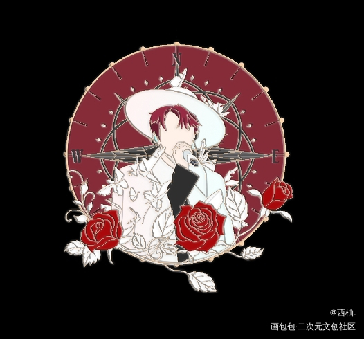 金属徽章设计真人向_一起画檀健次檀健次陈檀佳酿绘画作品