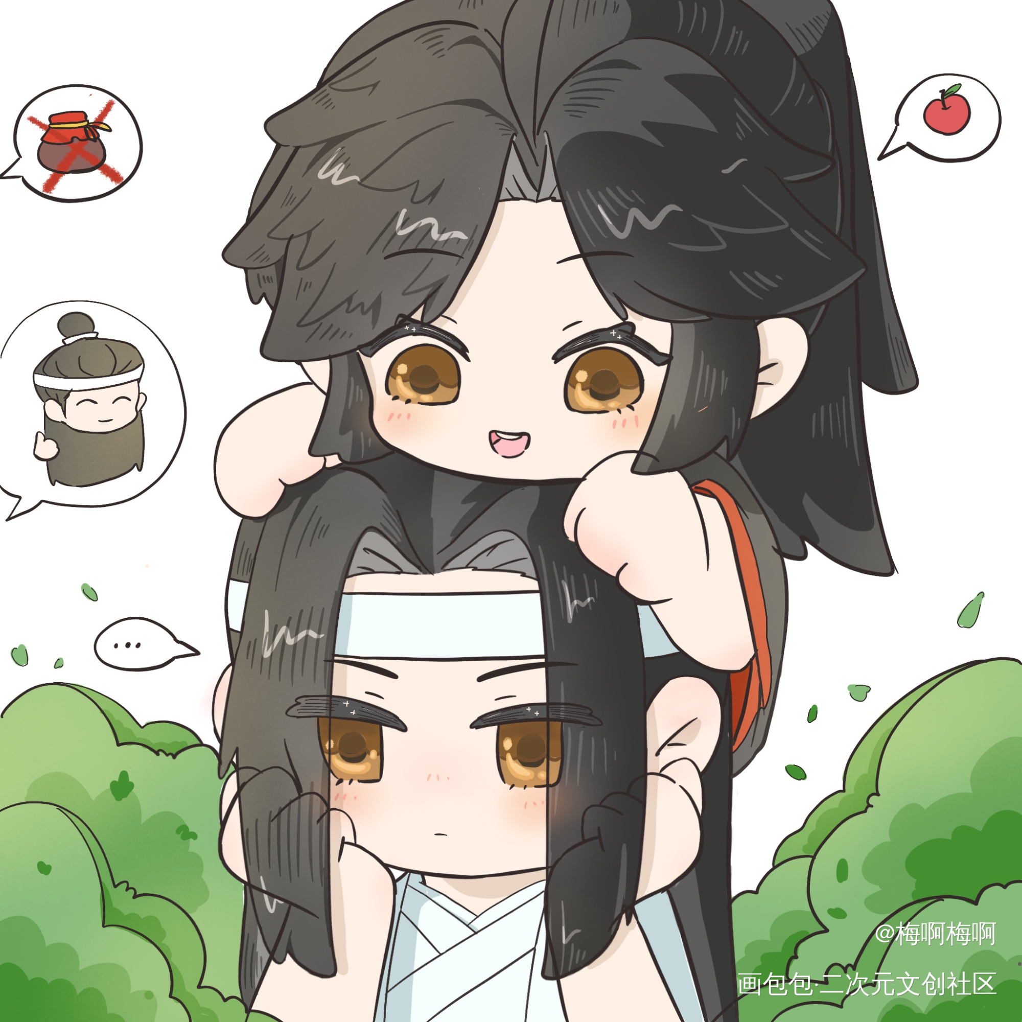 忘羡_魔道祖师忘羡蓝忘机魏无羡绘画作品