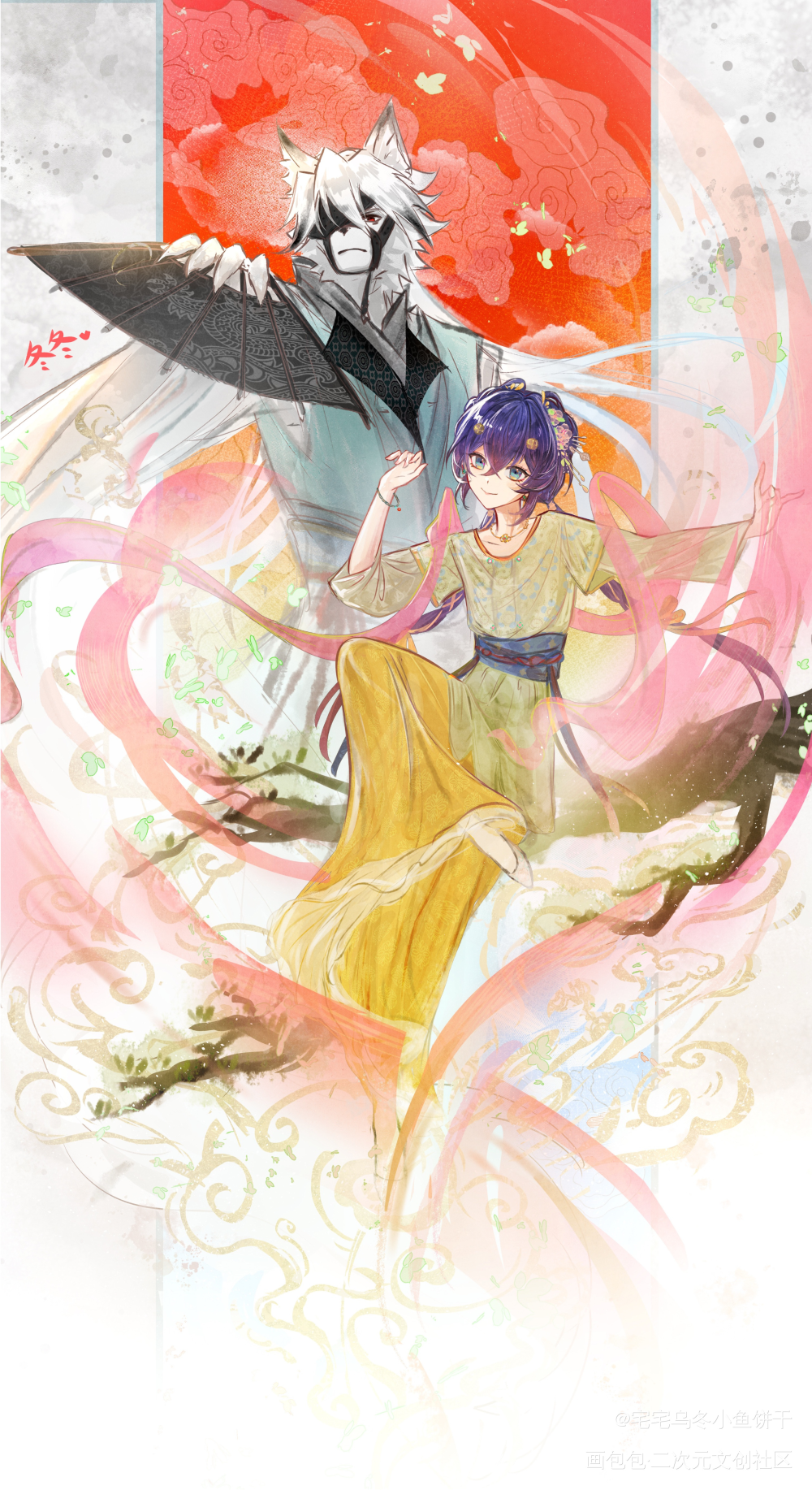 【绝区零莱铃】鎏金绯云伴仙游_莱铃绝区零铃冯·莱卡恩绝区零绘画绘画作品