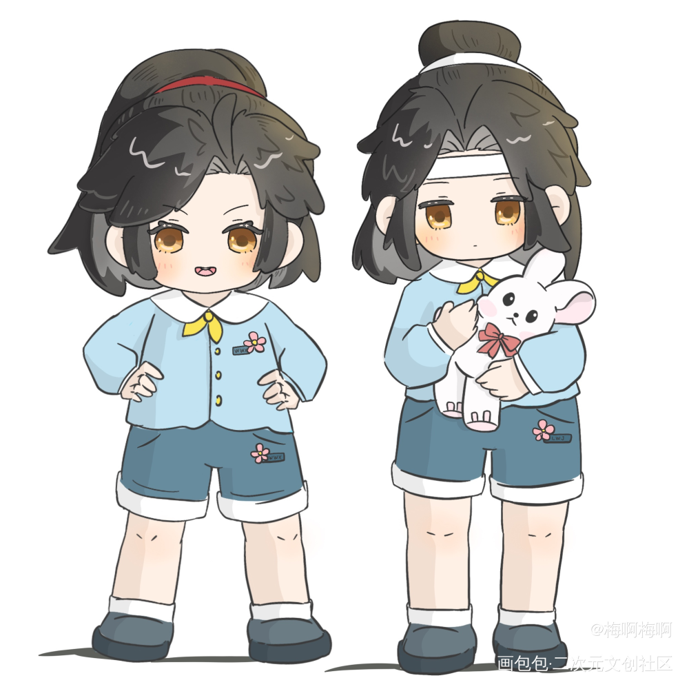 忘羡 | 幼稚园的小朋友_魔道祖师忘羡蓝忘机魏无羡绘画作品