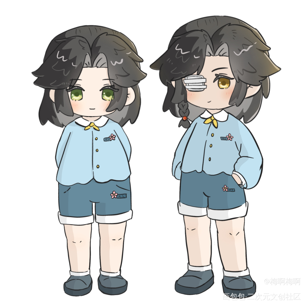 花怜 | 幼稚园小朋友_天官赐福谢怜花城绘画作品