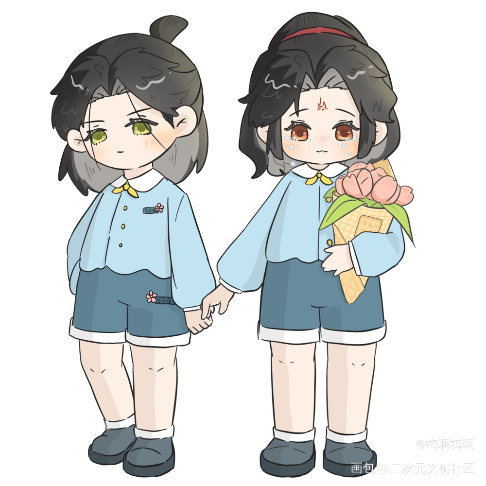 冰秋 | 幼稚园大班的小朋友要毕业啦_人渣反派自救系统沈清秋洛冰河绘画作品