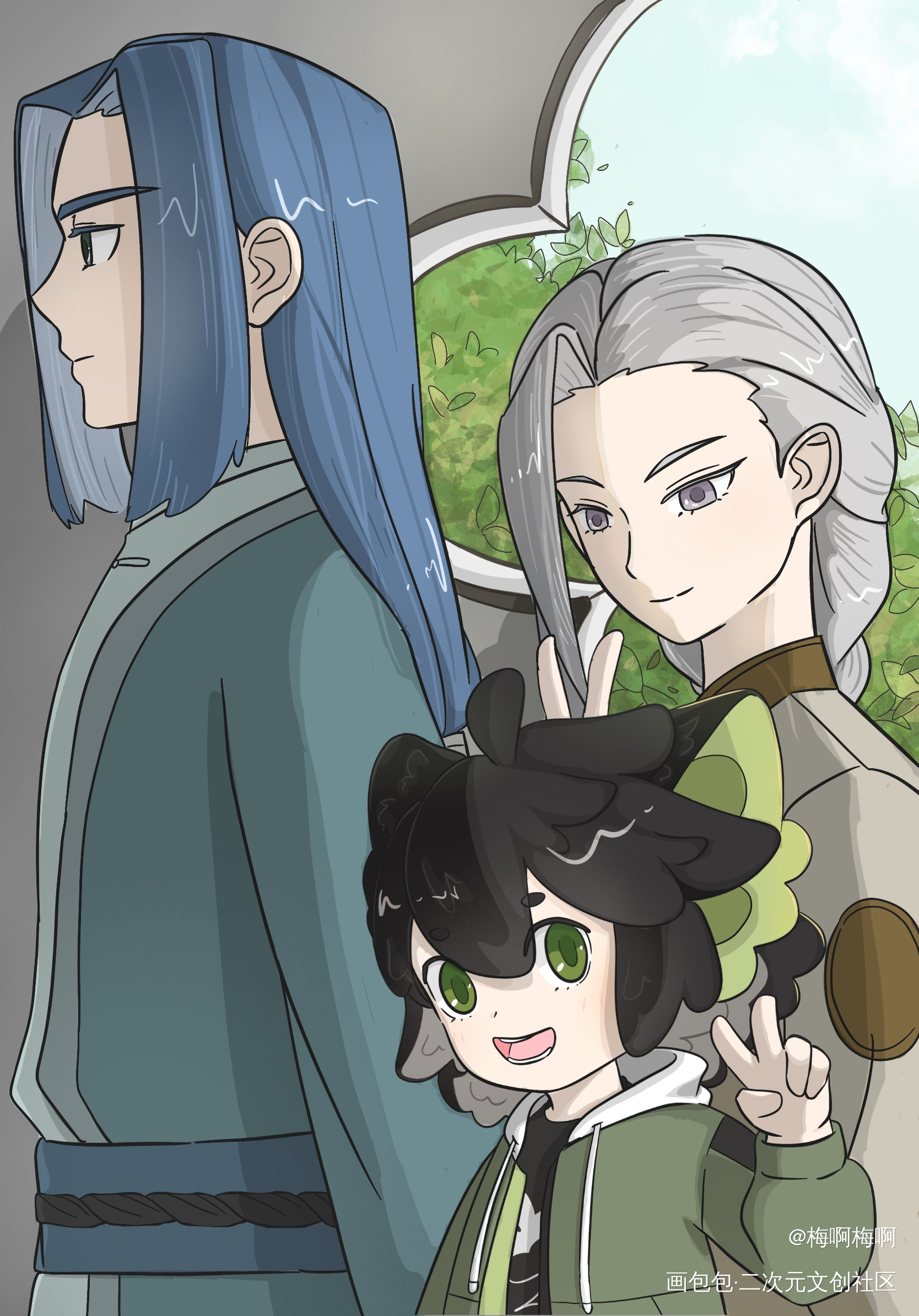 罗小黑战记 | 师徒三人行_鹿野罗小黑战记无限罗小黑绘画作品