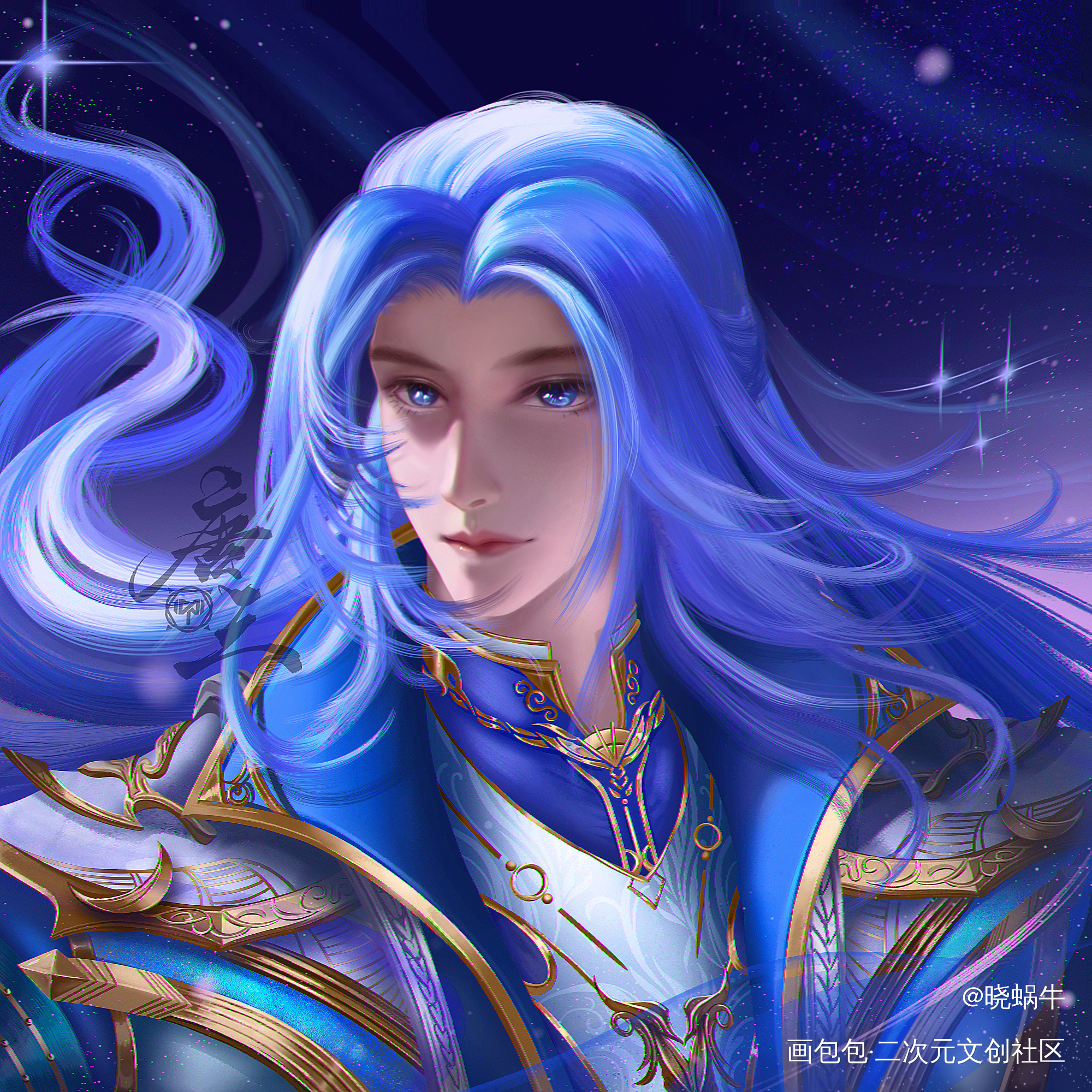【斗罗大陆】蓝银皇唐三_蓝银皇唐三斗罗大陆唐三唐三绘画作品