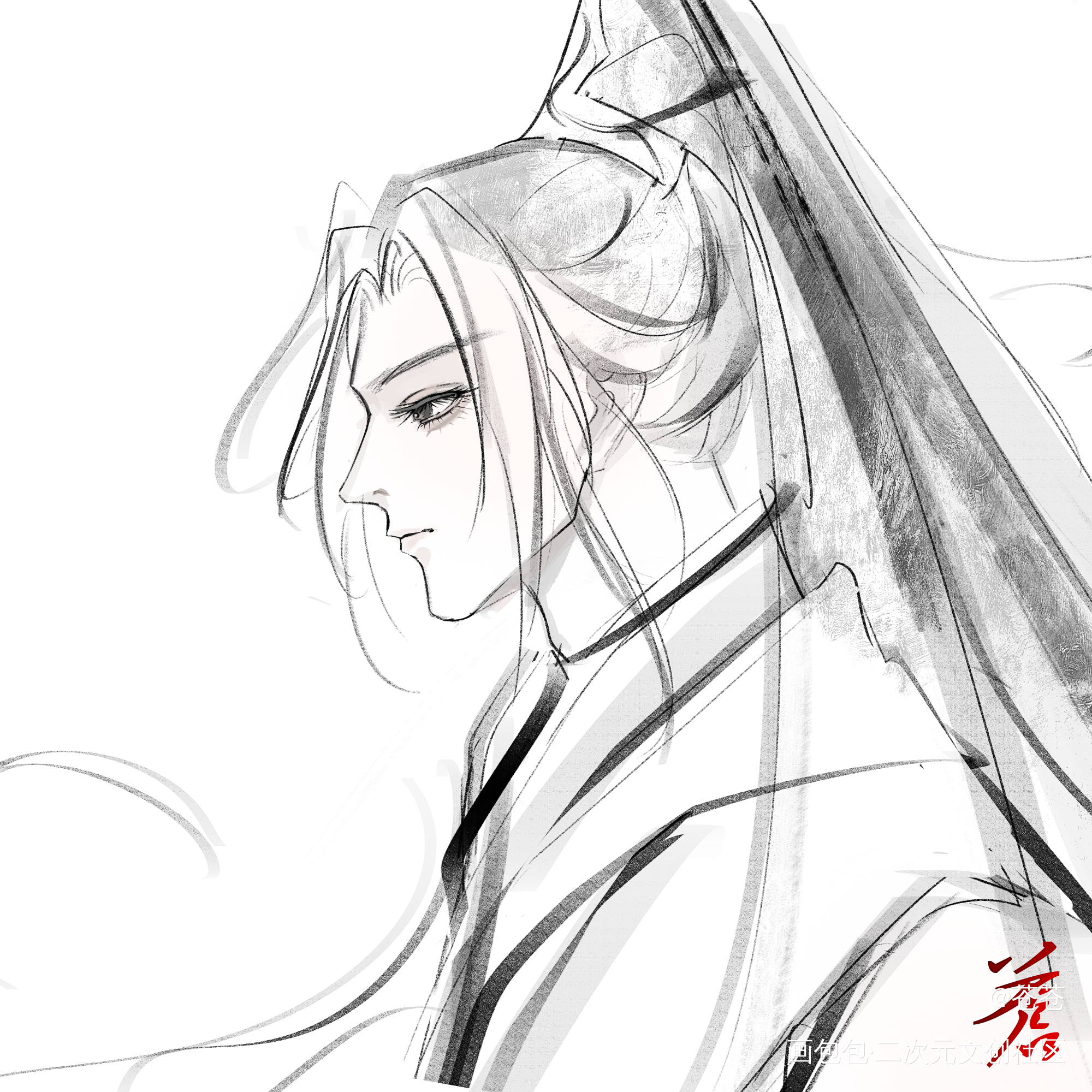 楚晚宁_二哈和他的白猫师尊楚晚宁楚晚宁0809生日快乐绘画作品