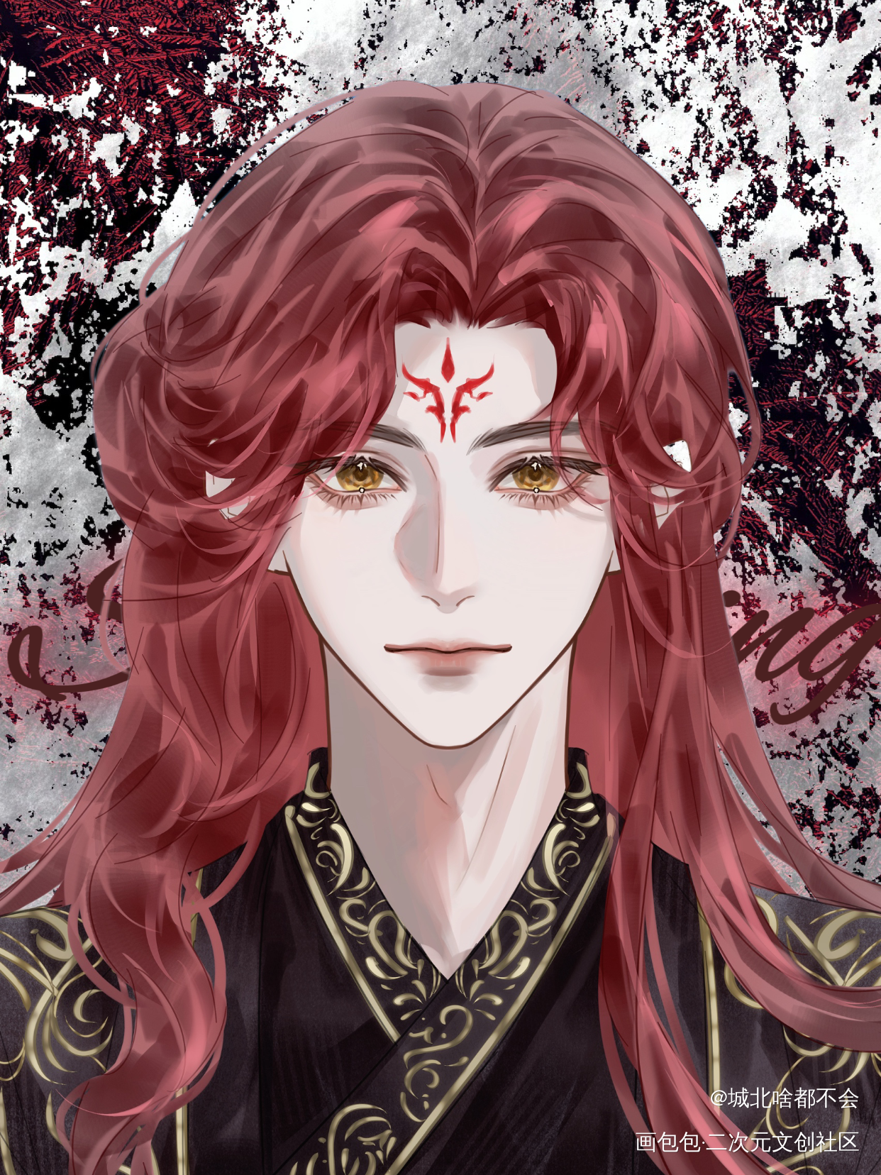 【朱雀】凤冠简隋英_188男团简隋英绘画作品