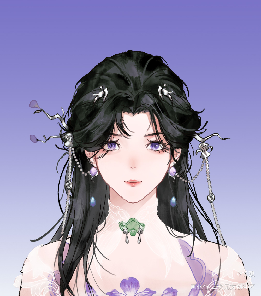 给我们花姐的水墨证件照～_剑网3绘画作品