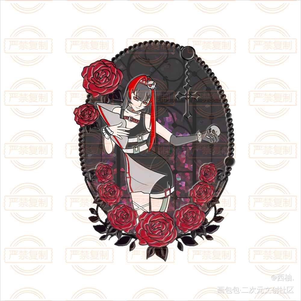 无偿例图_摸鱼页绘画作品