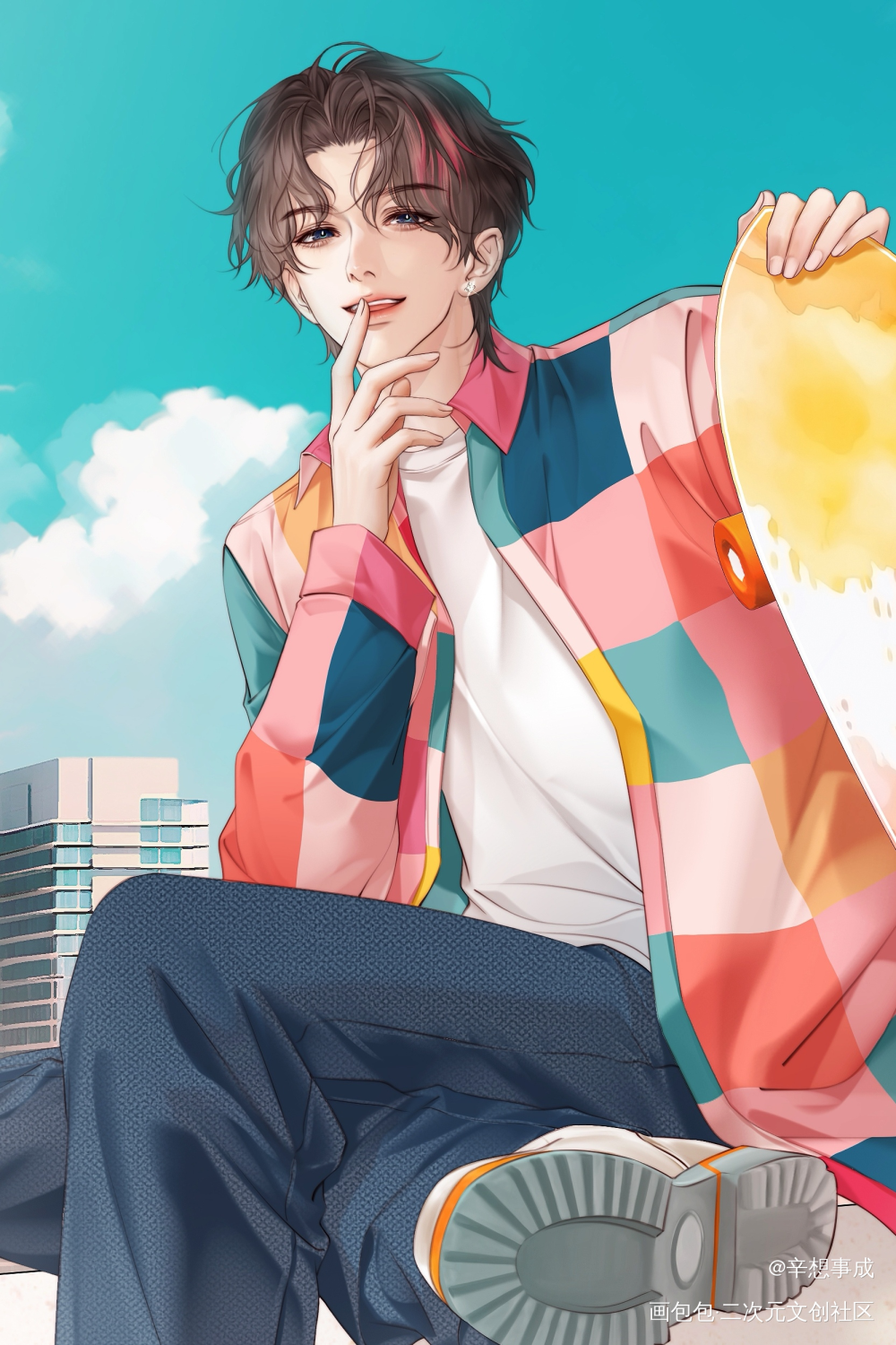 滑板少年赵锦辛_谁把谁当真188男团赵锦辛·谁把谁当真绘画作品