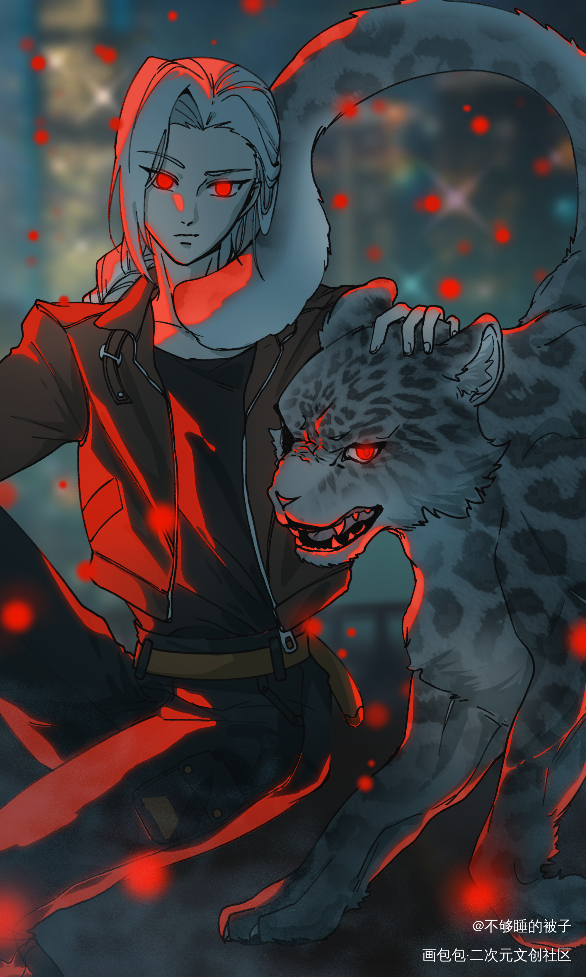 师姐摸大猫_鹿野罗小黑战记罗小黑·罗小黑战记绘画作品