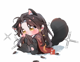 咦？小猫咪也爱吃瓜子吗？_绘画作品