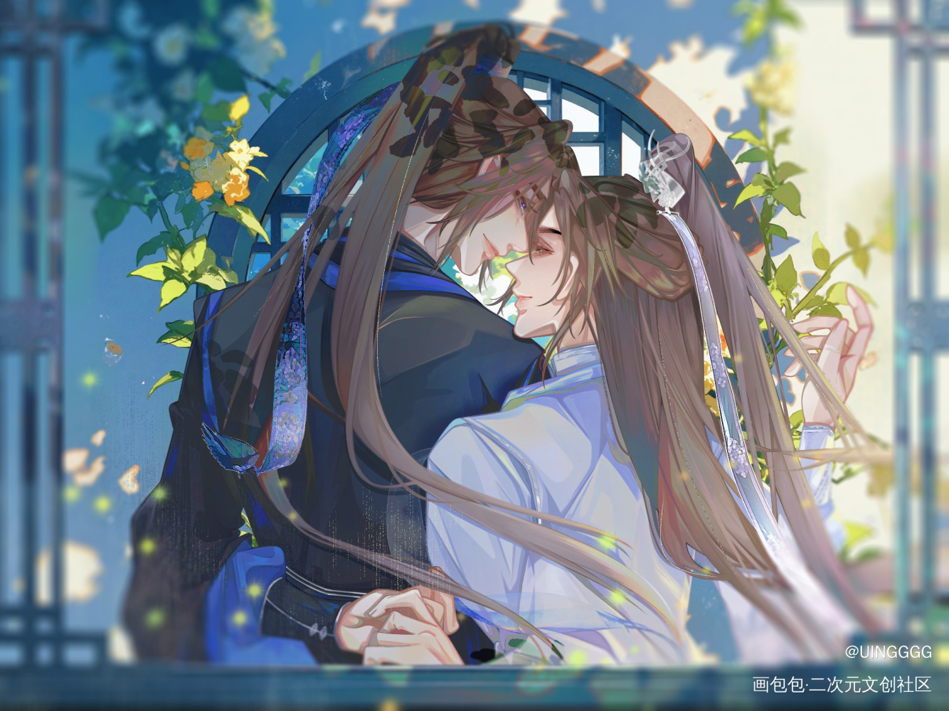 仲夏末。_二哈和他的白猫师尊燃晚绘画作品