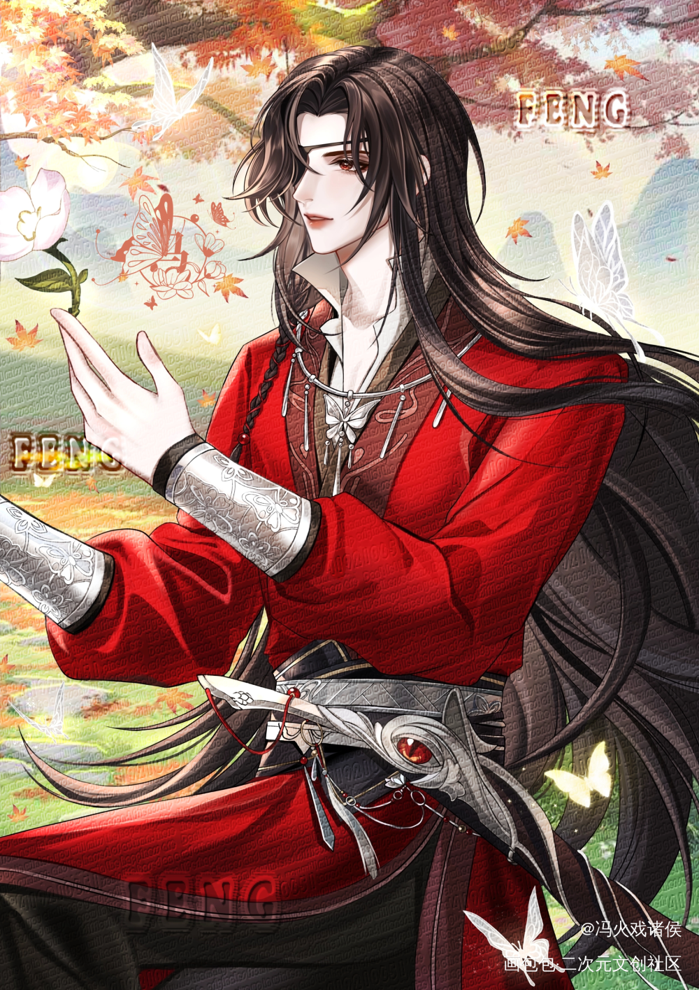 花城_天官赐福花怜花城绘画作品